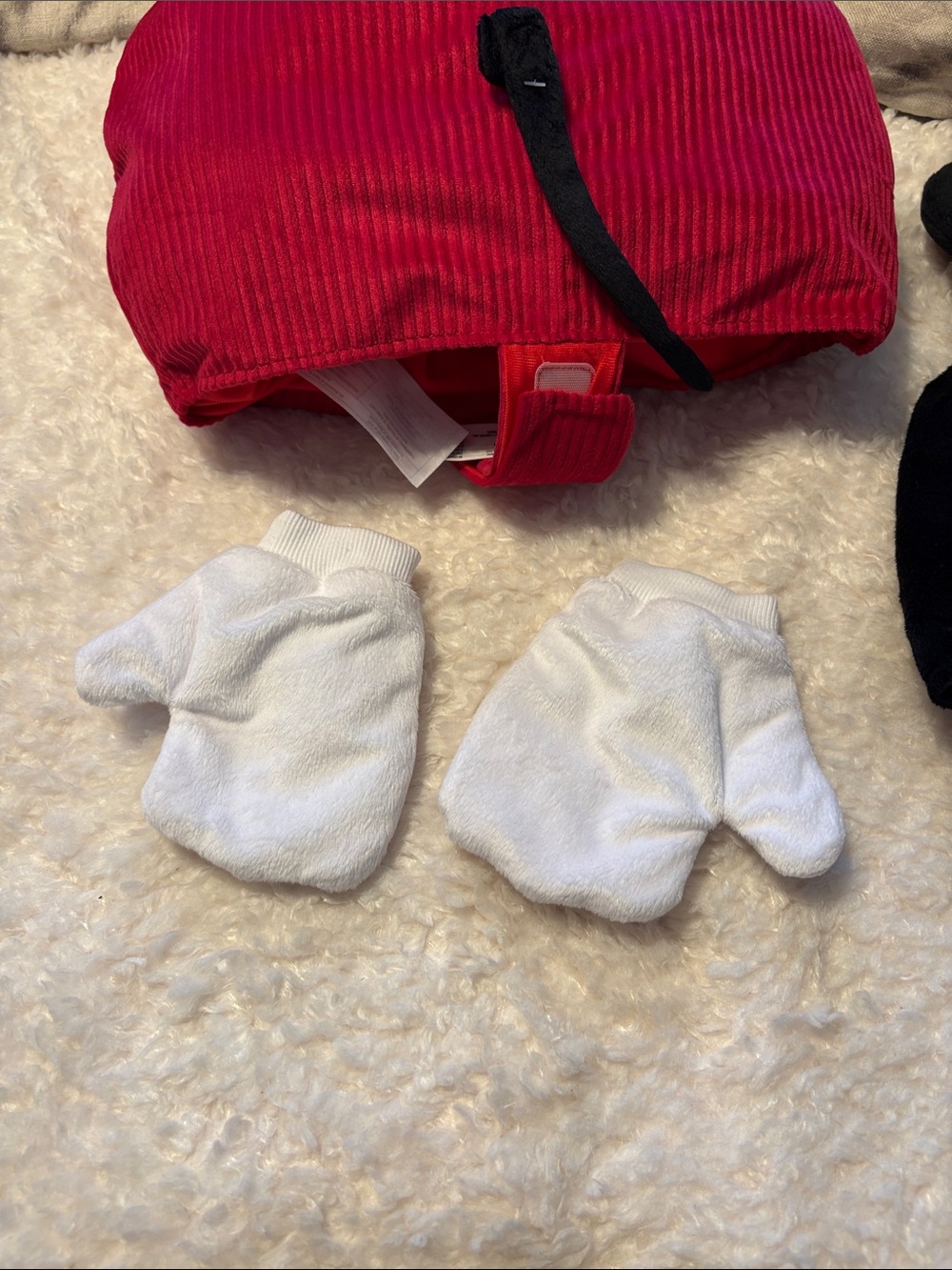 Disney Mickey Mouse Red & Black Baby Costume with Plush Hat and Gloves 18-24M - Picture 9 of 9